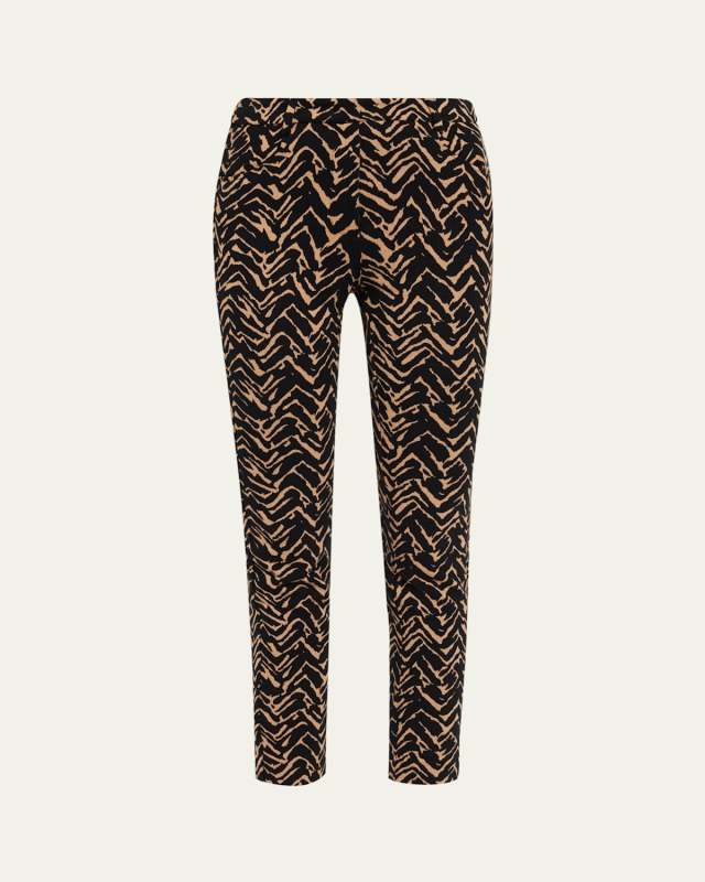 Vienna Cropped Jacquard-Knit Skinny Pants
